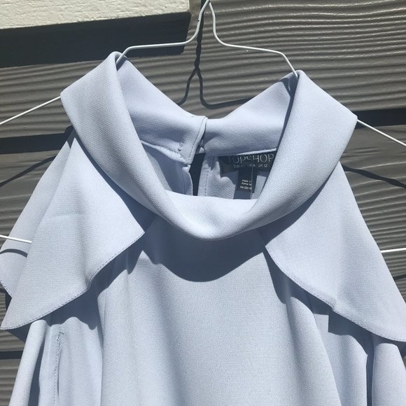 NWT TOPSHOP Ruffle Cold Shoulder Blouse - Picture 5 of 13